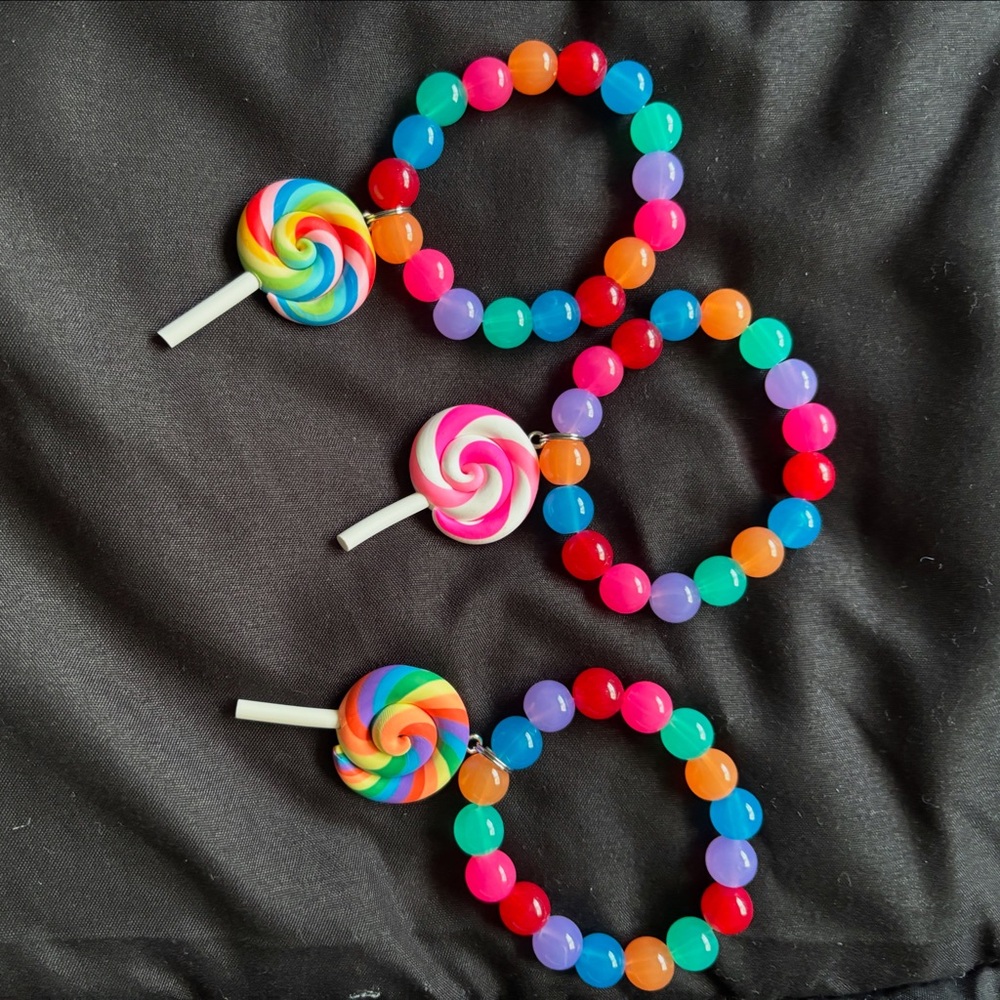 Colorful Lollipop Bead Bracelets for Kids
